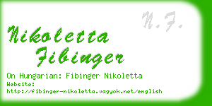 nikoletta fibinger business card